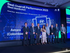 Hyundai Colombia recibe el reconocimiento “Best Overall Performance 2025” entre todos los países de Centro y Suramérica